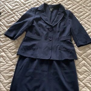 Navy blue skirt suit with jacket